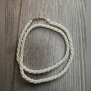 Vintage 30.0 Inch MARVELLA Simulated Seed Pearls 3-Strand Bayadere Necklace